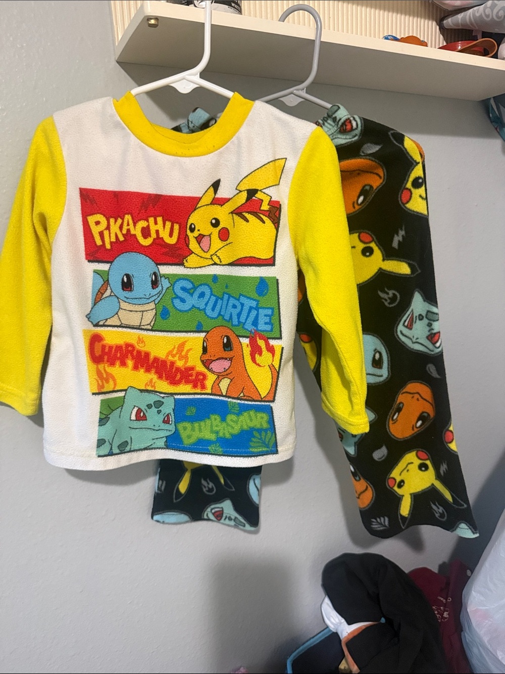 Disney Yellow and Black Pokemon Kids Pajama Set